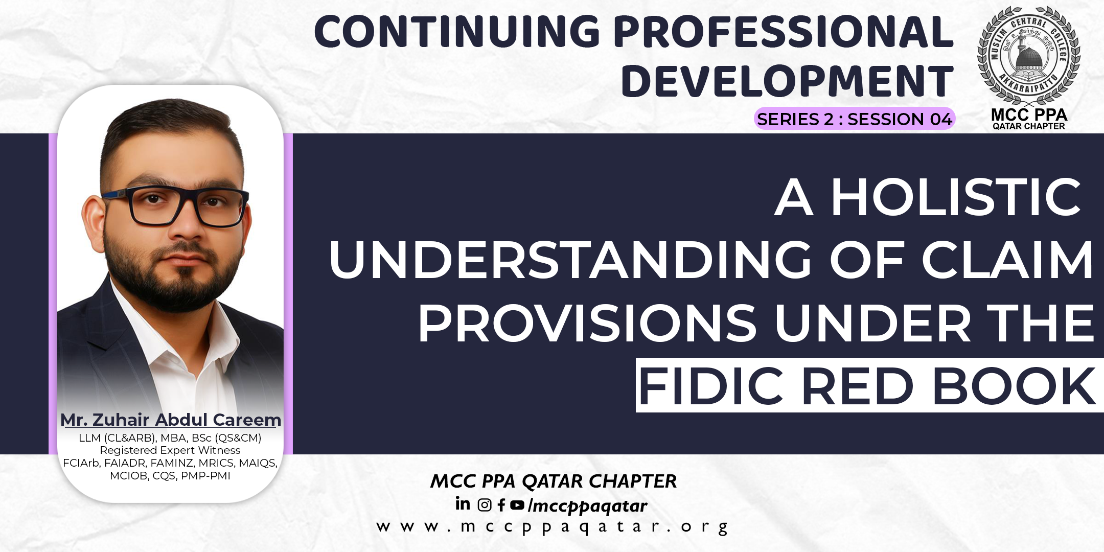 Series 2 : Session 04 - A holistic understanding of claim provisions under the FIDIC Red Book